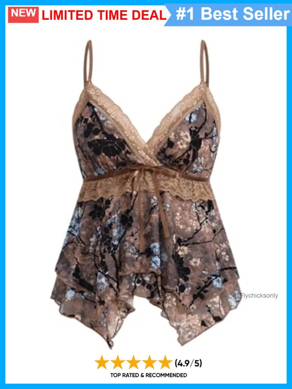 Y2K Babydoll Lace Tank Top Bow Tie Front Asymmetrical Going Out Top